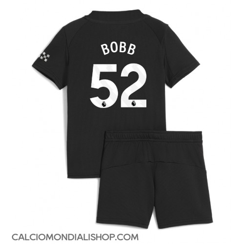 Maglie da calcio Manchester City Oscar Bobb #52 Seconda Maglia Bambino 2025-26 Manica Corta (+ Pantaloni corti)